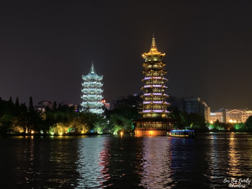 Sun and Moon Pagodas in Guilin