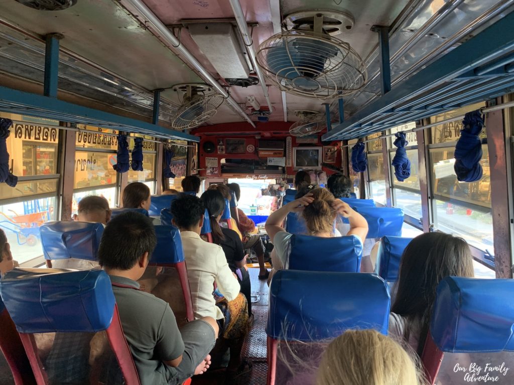 Local bus from Chiang Rai to Chiang Khong