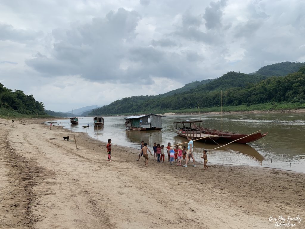 Local kids on Mekong river